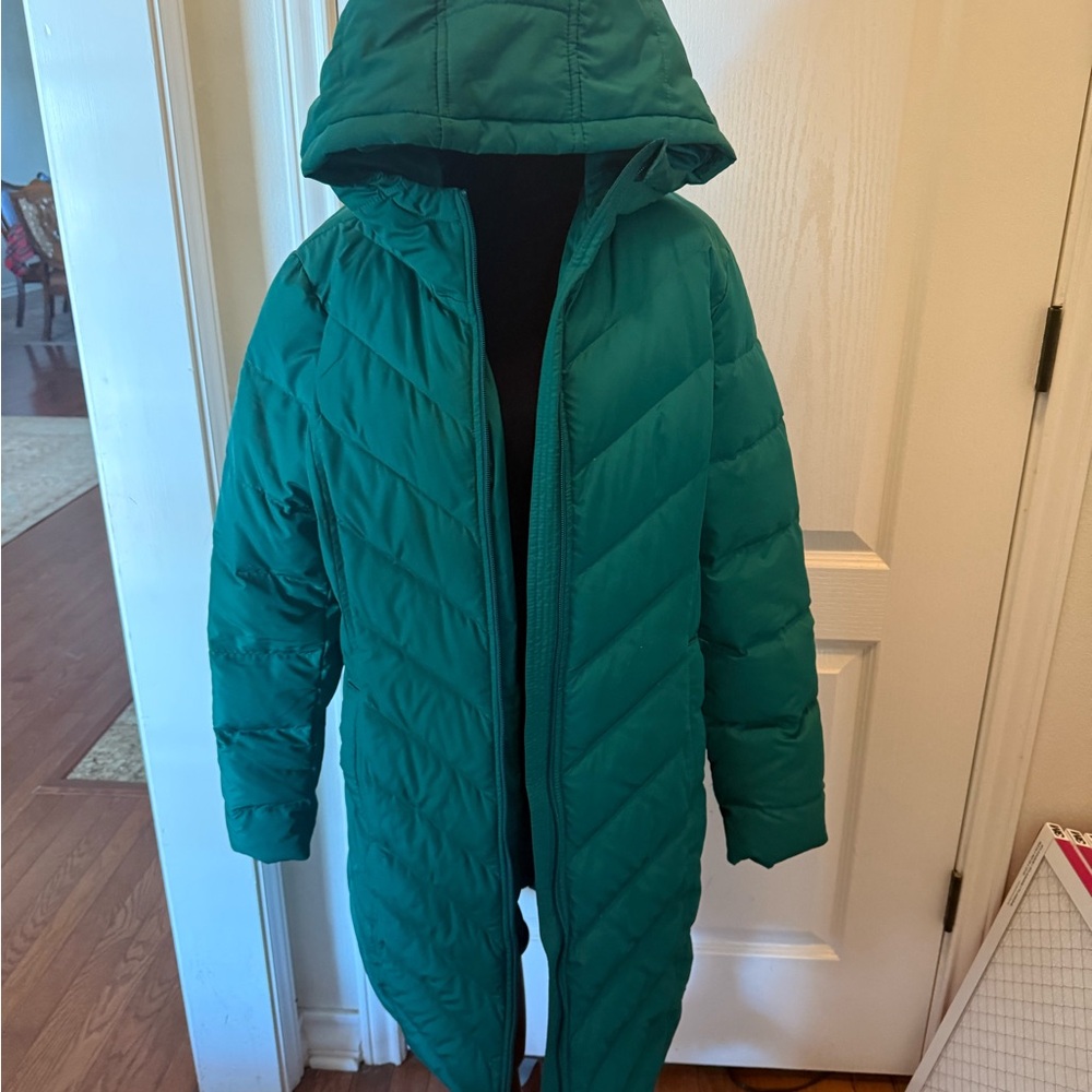Lands End Women's Down Winter Long Coat with Hood